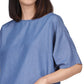 Top feminino Michael Kors com amarração lateral, azul, tamanho pequeno