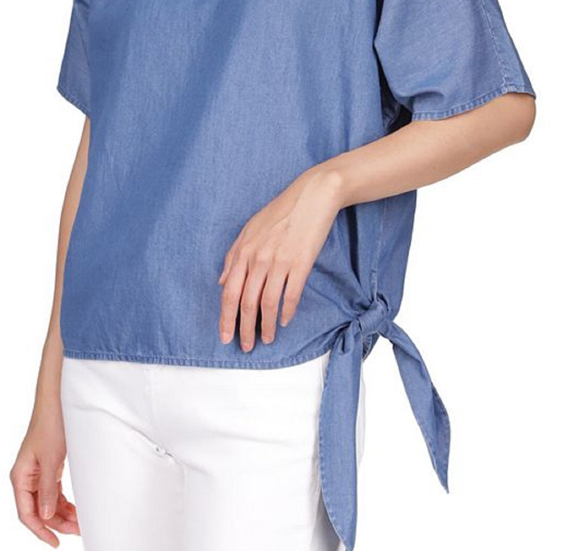 Top feminino Michael Kors com amarração lateral azul