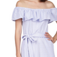 Vestido feminino Michael Kors com decote ombro a ombro e alças largas, azul, tamanho pequeno