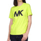 Camiseta feminina com logotipo Michael Kors, verde, tamanho pequeno