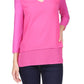 Blusa feminina Michael Kors em camadas rosa tamanho grande