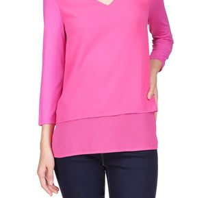 Blusa feminina Michael Kors em camadas rosa tamanho grande