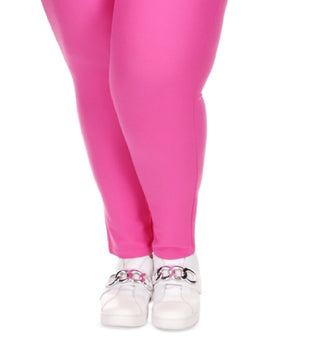 Leggings femininas Michael Kors de sarja elástica rosa tamanho 3X