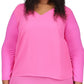 Top Michael Kors Feminino Mix Media Rosa Tamanho 3X