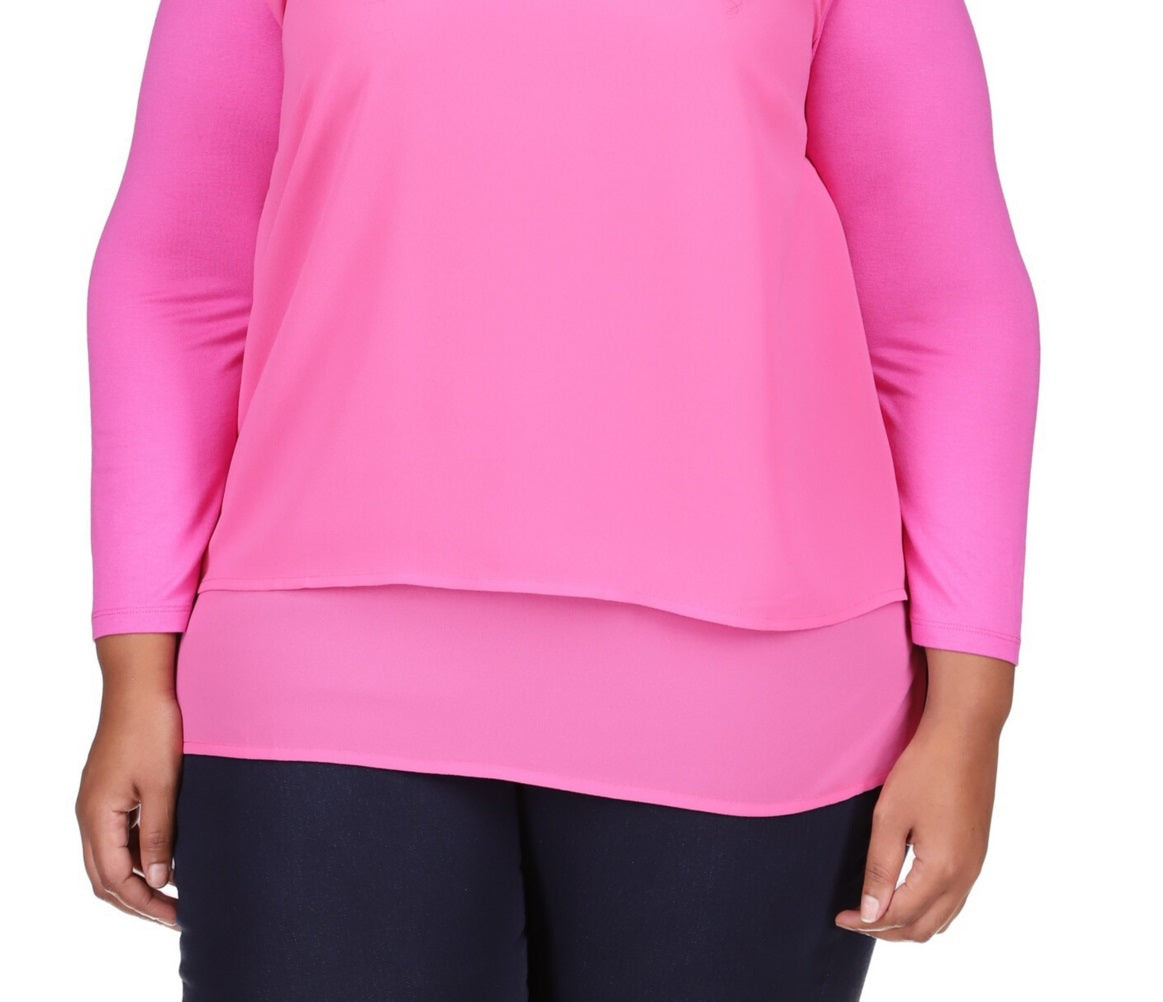 Top Michael Kors Feminino Mix Media Rosa Tamanho 3X