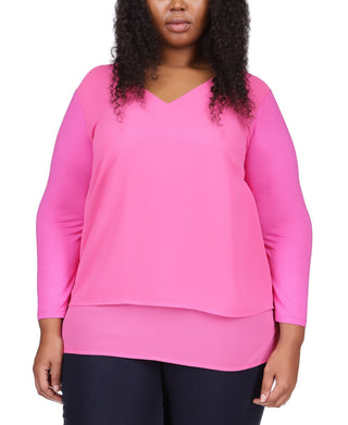 Top Michael Kors Feminino Mix Media Rosa Tamanho 3X