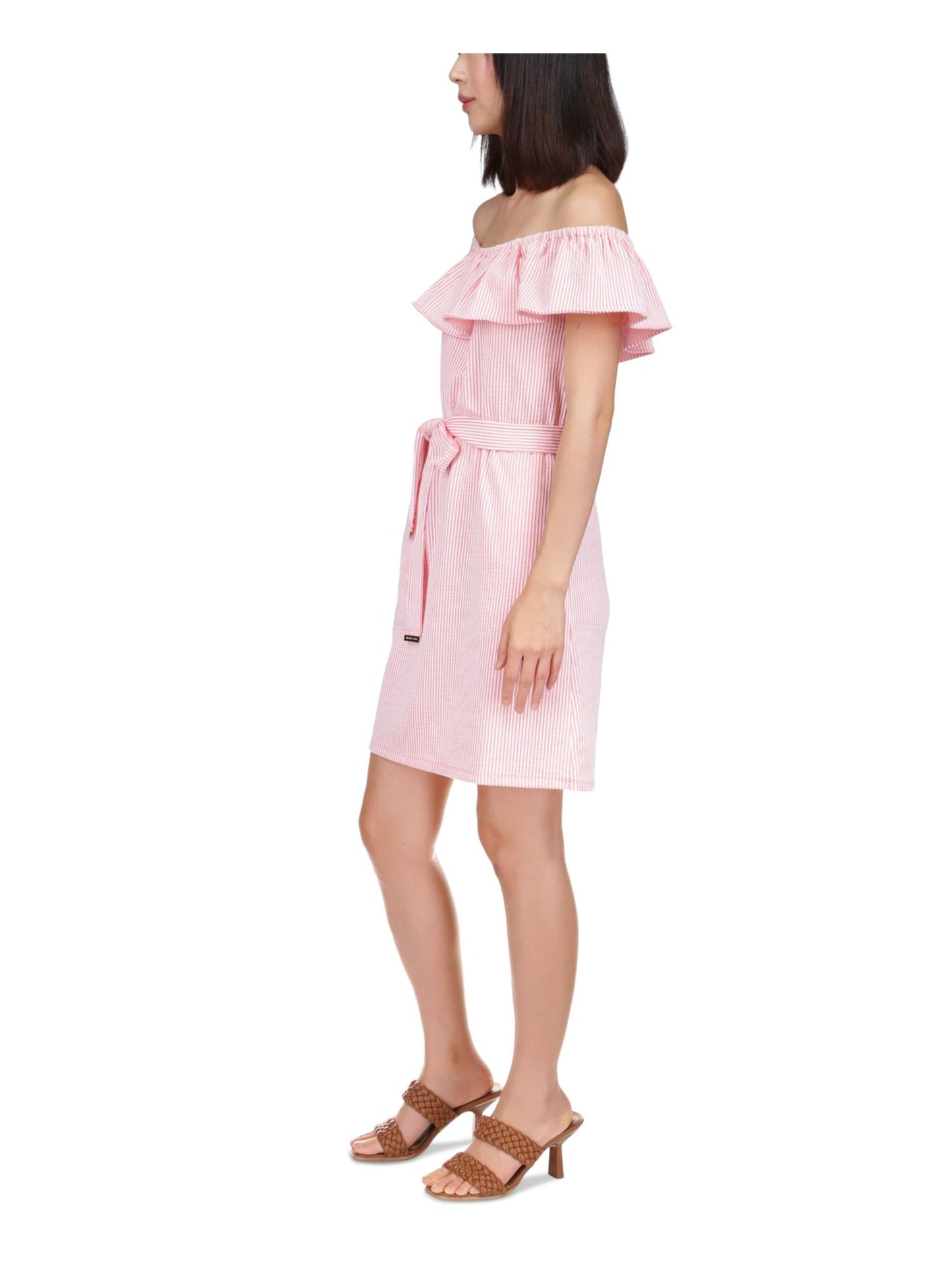 Vestido curto com cinto feminino Michael Kors rosa tamanho pequeno