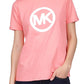 Camiseta feminina Michael Kors com logotipo de algodão, laranja, tamanho X-S