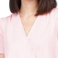 Blusa envolvente de manga curta feminina Michael Kors, rosa, tamanho extragrande