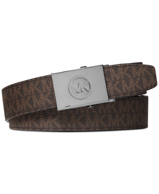Cinto reversível com logotipo Michael Kors masculino, marrom, tamanho regular