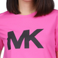 Camiseta feminina Michael Kors com logotipo de algodão, rosa, tamanho pequeno médio