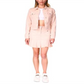 Jaqueta jeans feminina estilo trucker Michael Kors, rosa, tamanho extragrande