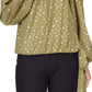 Blusa feminina Michael Kors estampada com ombro vazado e bainha amarrada, verde, tamanho pequeno