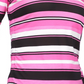 Blusa feminina Michael Kors listrada com manga franzida rosa tamanho pequeno