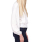 Blusa feminina Michael Kors com ilhós, punhos elásticos, manga comprida, decote redondo, branca, tamanho extrapequeno