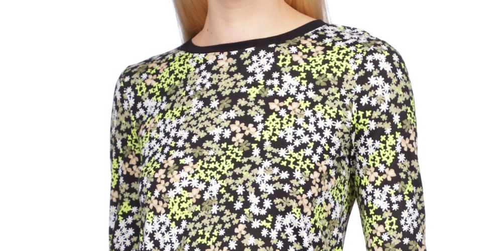 Blusa feminina Michael Kors estampada franzida verde tamanho médio