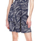 Vestido feminino Michael Kors com estampa de palmeira, sem mangas e babados, azul, tamanho X-S