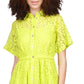 Vestido-camisa de renda feminino Michael Kors, verde, tamanho pequeno