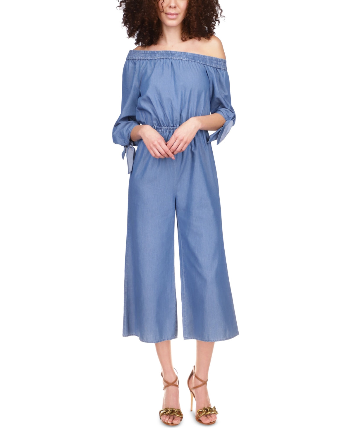 Macacão curto Michael Kors feminino ombro a ombro azul tamanho médio