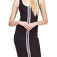 Vestido midi sem mangas com zíper feminino Michael Kors, preto, tamanho extrapequeno