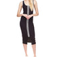 Vestido midi sem mangas com zíper feminino Michael Kors, preto, tamanho extrapequeno