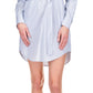 Vestido camisa de popeline listrado feminino Michael Kors, azul, tamanho X-S