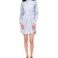 Vestido camisa de popeline listrado feminino Michael Kors, azul, tamanho X-S