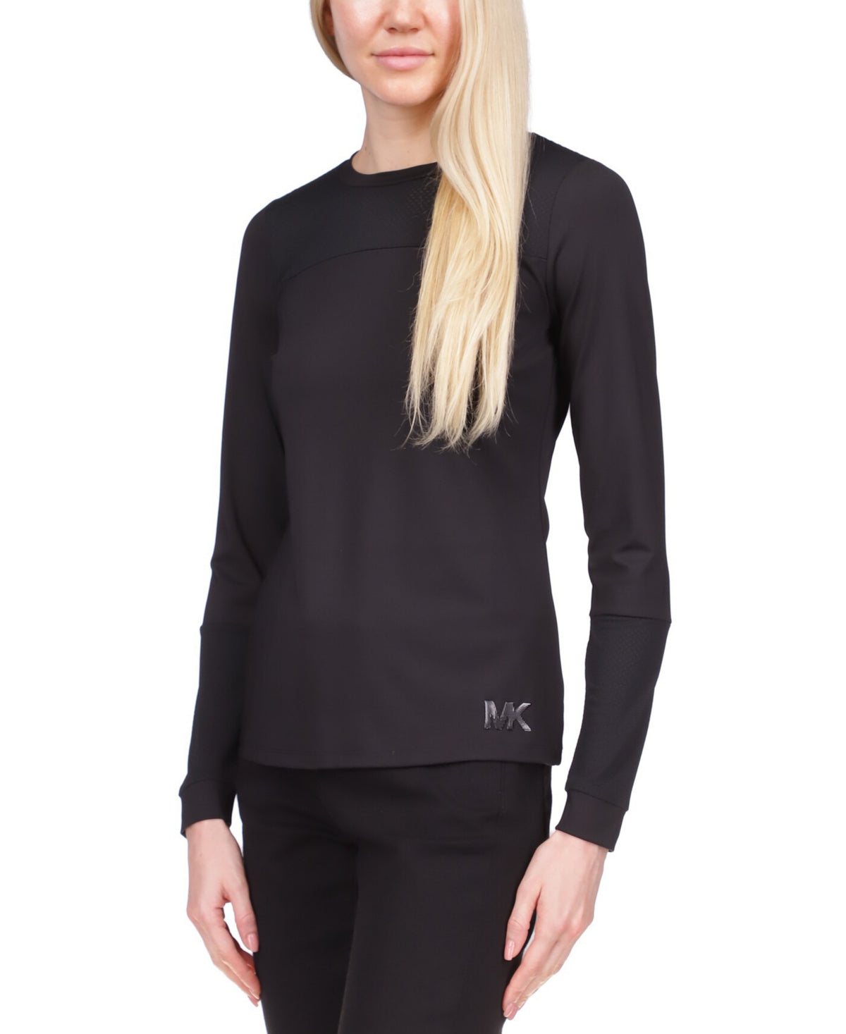 Top de malha feminino Michael Kors preto tamanho pequeno grande