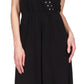Vestido longo com ilhós falso Michael Kors feminino, preto, tamanho pequeno e pequeno