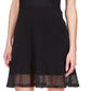 Vestido Michael Kors Feminino Mesh TrimFit &amp; Flare Preto Tamanho Pequeno Extra Grande