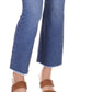 Calça Jeans Curta Michael Kors Feminina Flare com Bainha Desfiada Azul Tamanho 2 Petite
