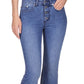 Calça Jeans Curta Michael Kors Feminina Flare com Bainha Desfiada Azul Tamanho 12 Petite