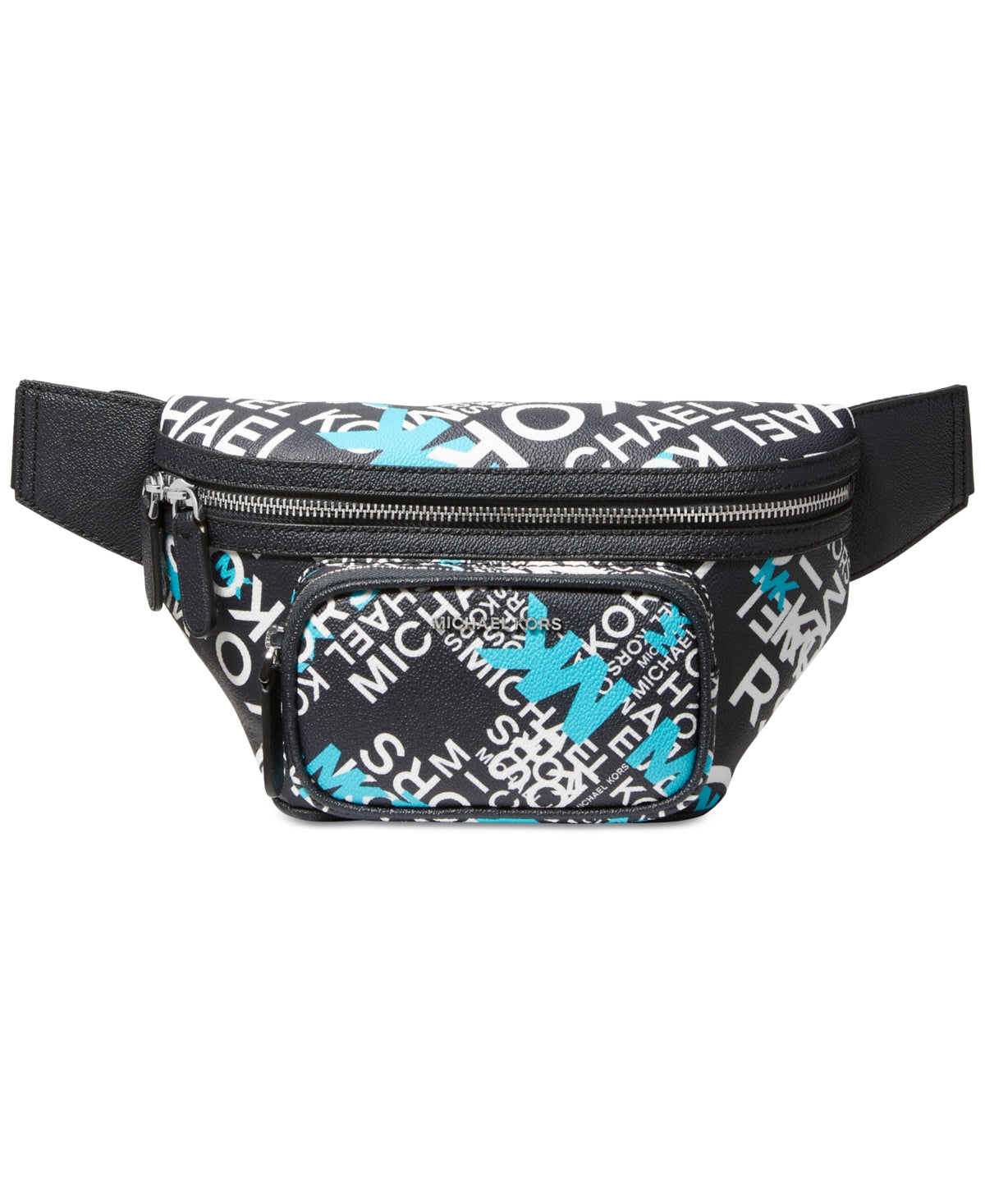 Bolsa de cinto utilitária Hudson com estampa dispersa masculina Michael Kors, azul, tamanho regular