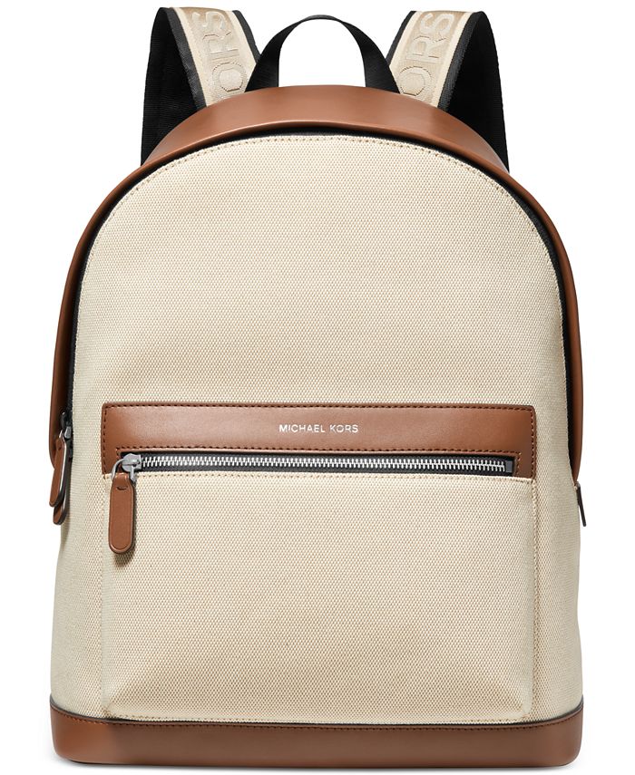 Mochila Masculina Michael Kors Mason Two Tons Canvas Branca Tamanho Regular