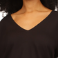 Blusa Michael Kors Feminina com Acabamento Smocked, Preta, Tamanho Grande