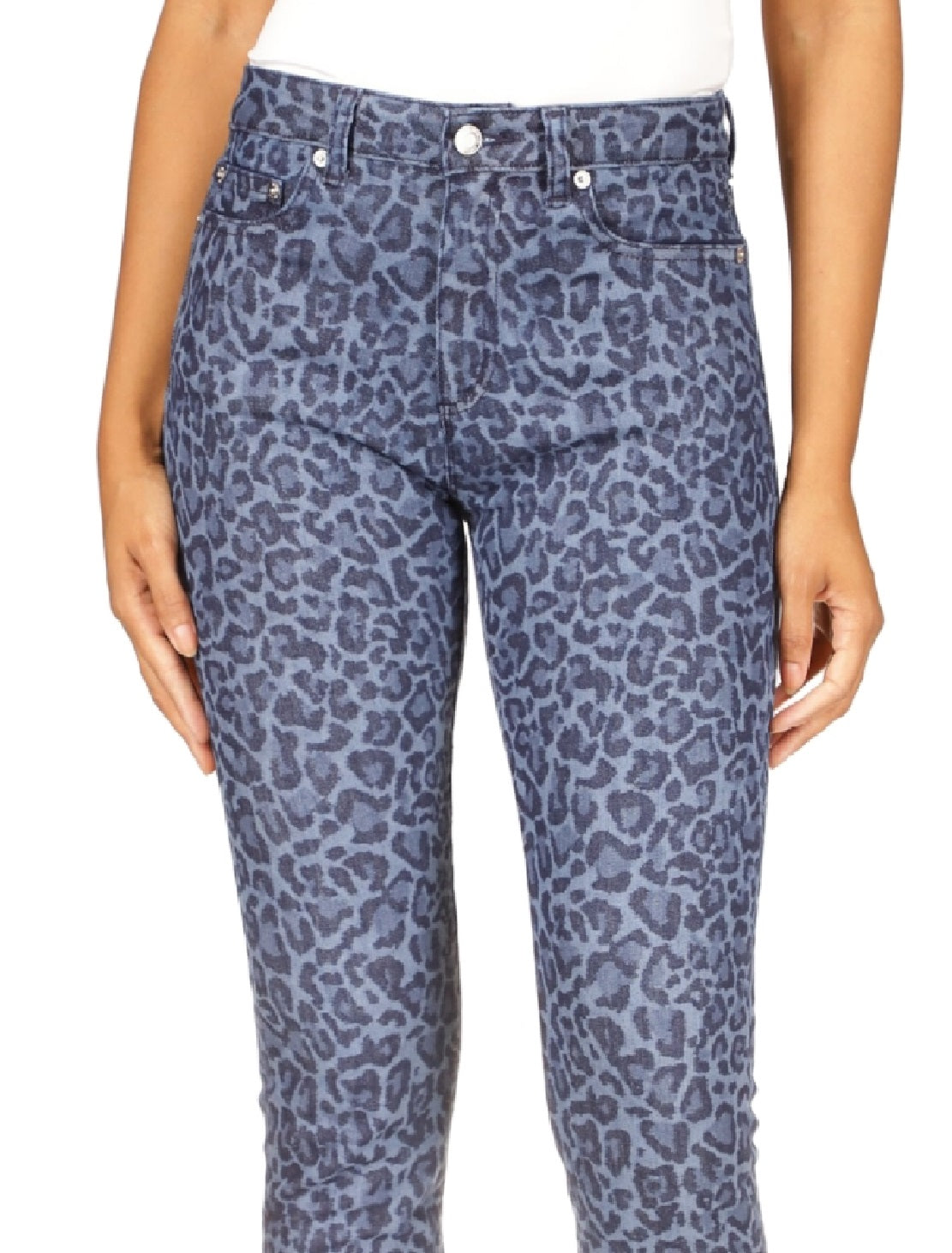 Calça Jeans Skinny Reta Selma Cintura Alta Feminina Michael Kors Azul Tamanho 2 Petite