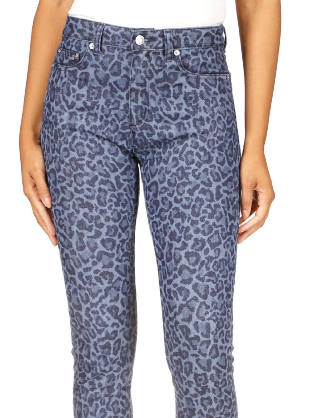 Calça Jeans Skinny Reta Selma Cintura Alta Feminina Michael Kors Azul