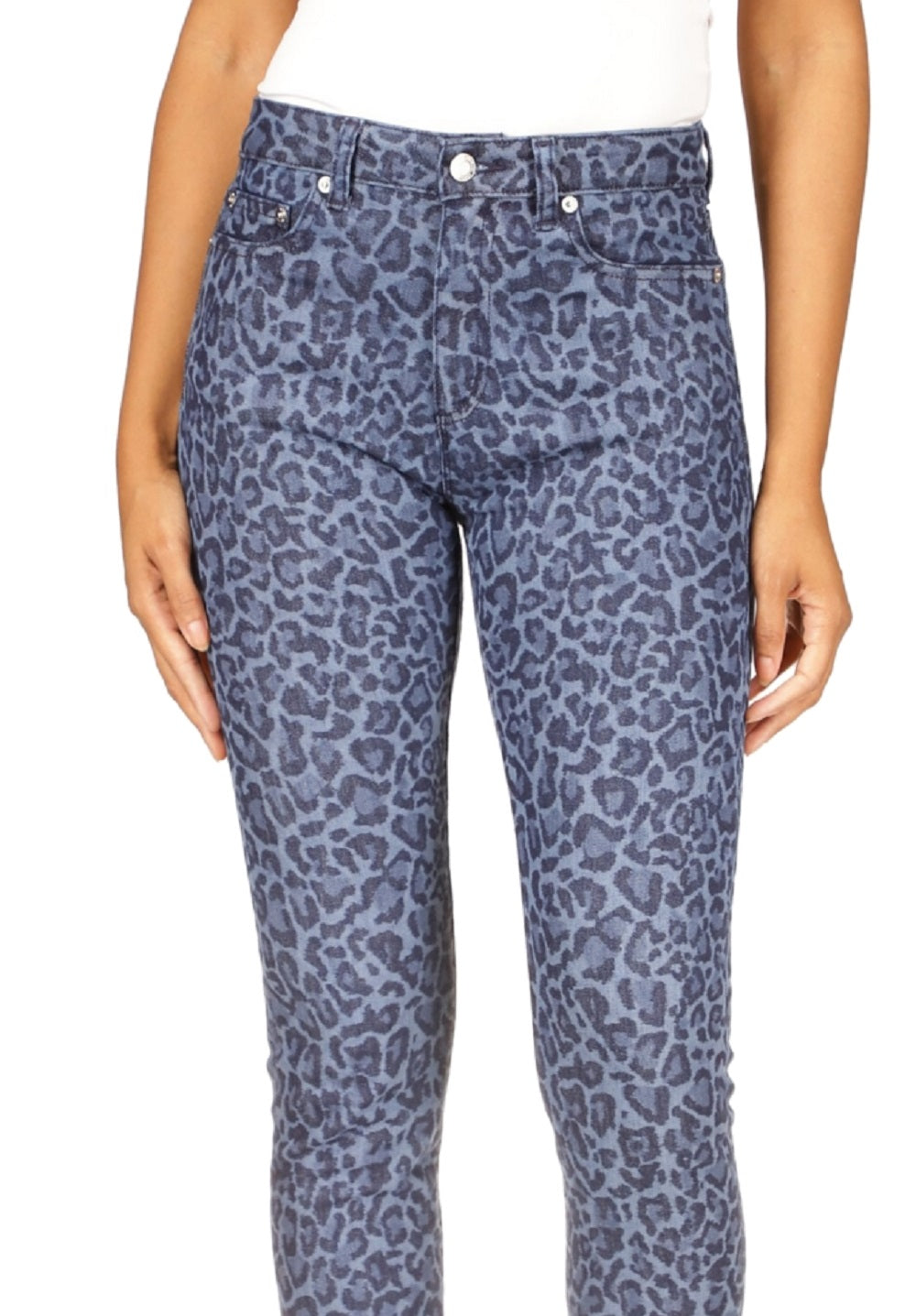 Calça Jeans Skinny Reta Selma Cintura Alta Feminina Michael Kors Azul
