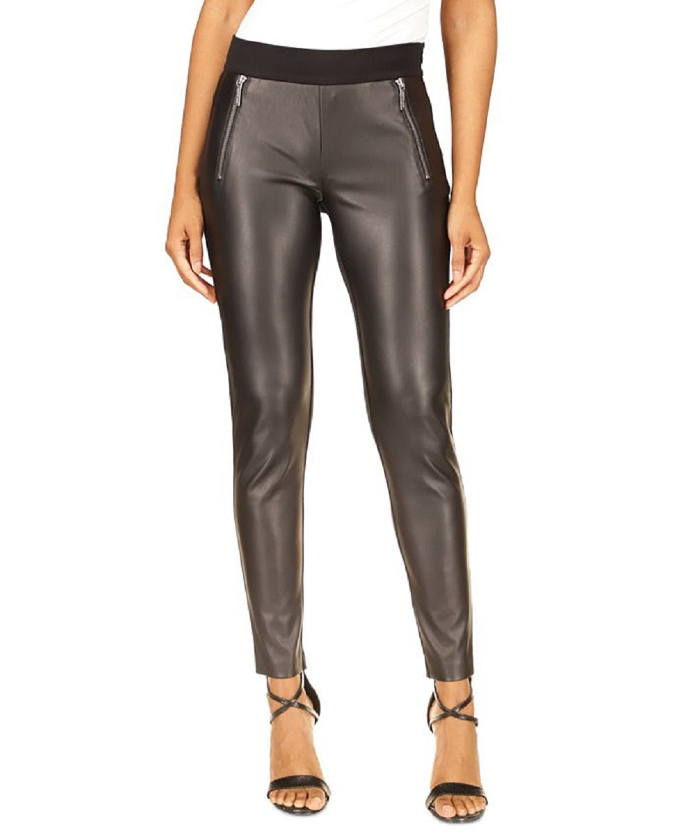 Calça skinny feminina Michael Kors Mix Media, preta, tamanho pequeno médio
