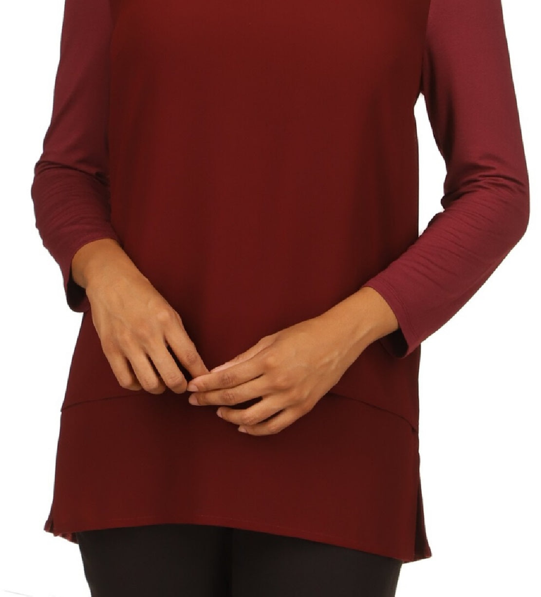 Blusa túnica feminina Michael Kors com aparência em camadas, vermelha, tamanho pequeno