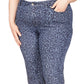 Calça jeans skinny feminina Michael Kors estampada de cintura alta, azul, tamanho 20W