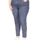 Calça jeans skinny feminina Michael Kors estampada de cintura alta, azul, tamanho 20W