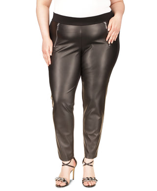 Calça skinny feminina Michael Kors Mix Media preta tamanho 2X