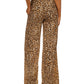 Calça feminina Michael Kors com estampa de chita, tamanhos marrom