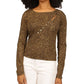 Blusa de malha assimétrica com botões frontais feminina Michael Kors, preta