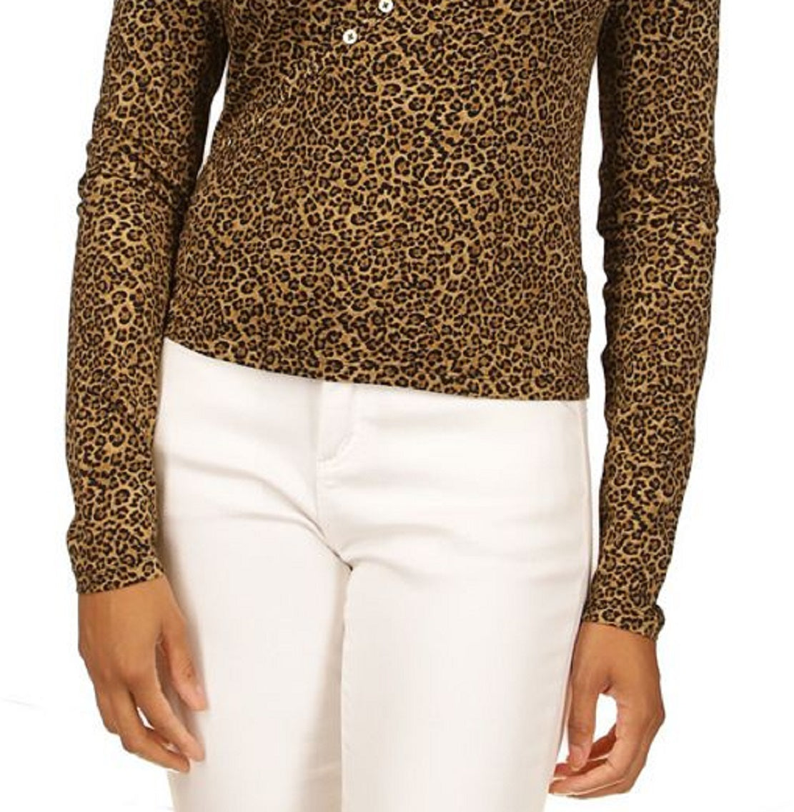 Blusa de malha assimétrica com botões frontais feminina Michael Kors, preta