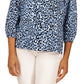Blusa Michael Kors Wildcat Print Peasant Feminina Azul Tamanho P