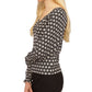 Blusa Michael Kors Feminina com Estampa Mod Rouched, Branca, Tamanho Médio