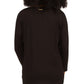 Camiseta feminina Michael Kors com decote redondo e logotipo, preta, tamanho grande