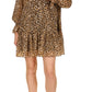 Vestido feminino Michael Kors Tenty com estampa animal, marrom, tamanho grande